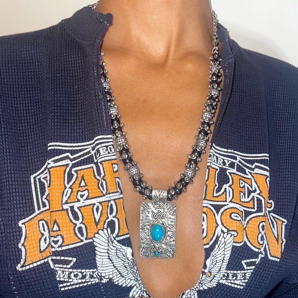 Honor Coco. Gun Metal Necklace